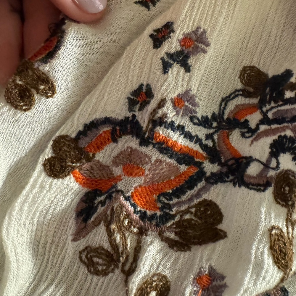 Free People White Dress with Floral Embroidery - Picture 3 of 10